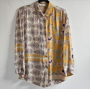 MNG MULTI PATTERN BUTTON DOEN SHIRT WOMEN'S SIZE 4